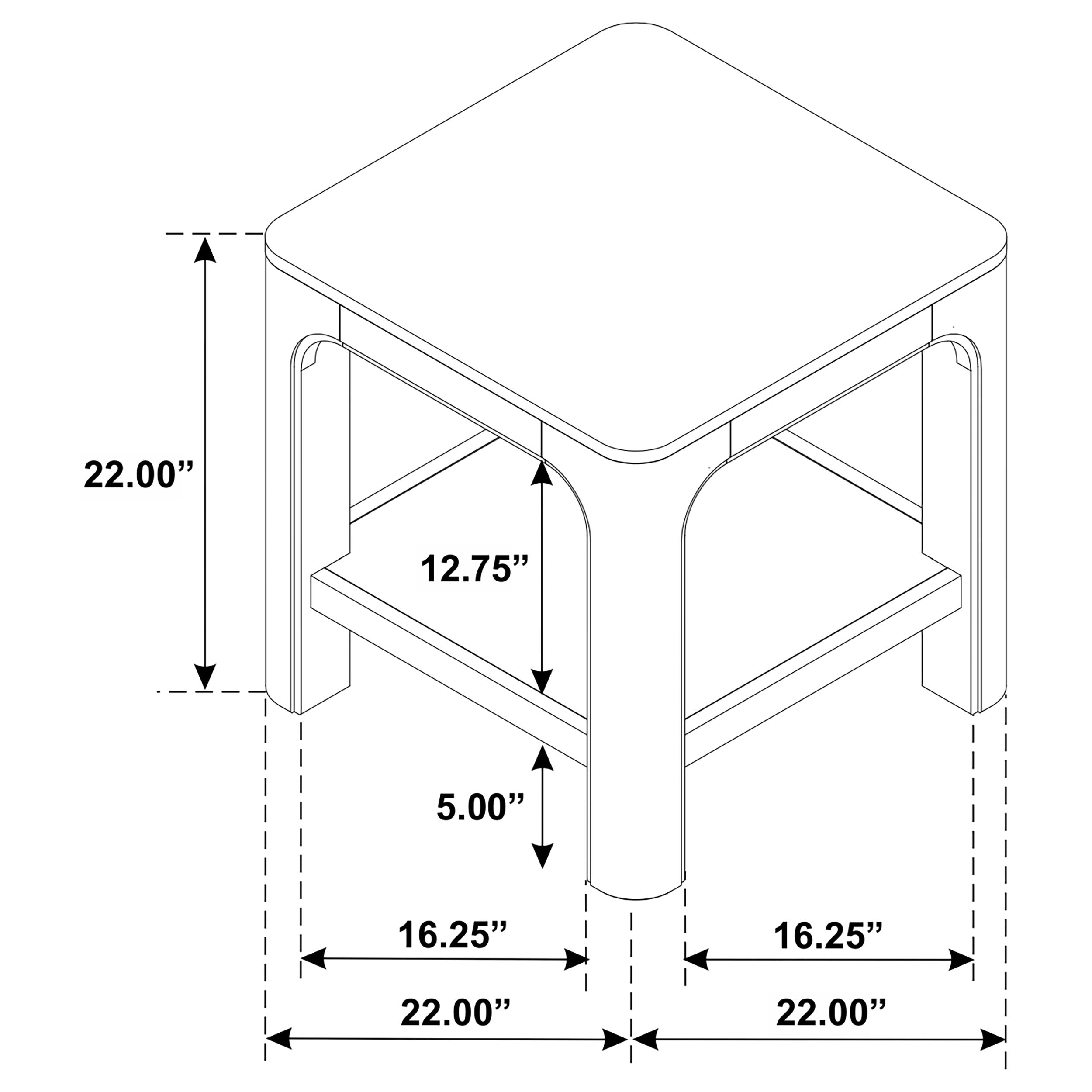 Solano Square Wood Side End Table with Shelf Weathered Mango — view 7