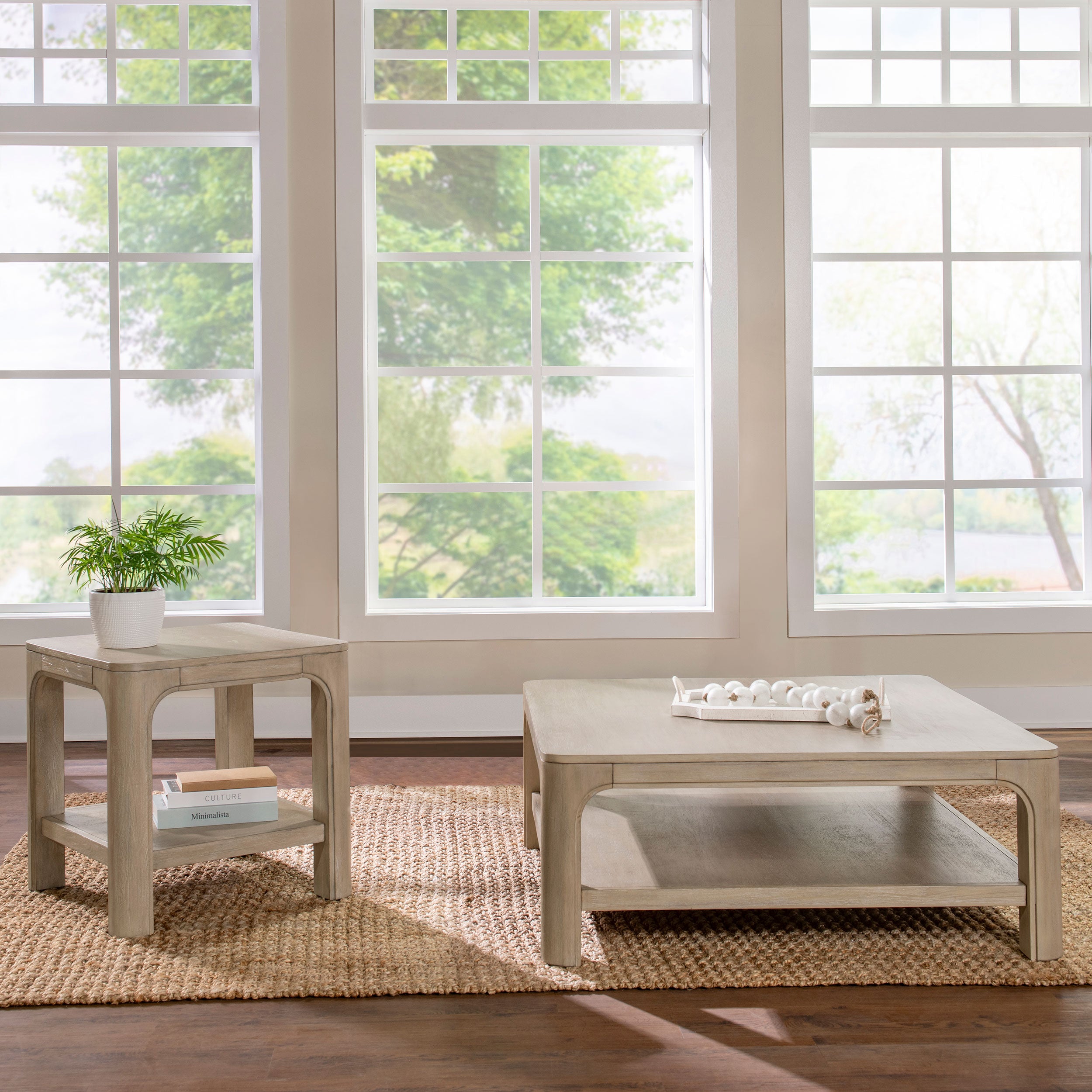 Solano 2-piece Square Coffee Table Set Weathered Mango — view 1