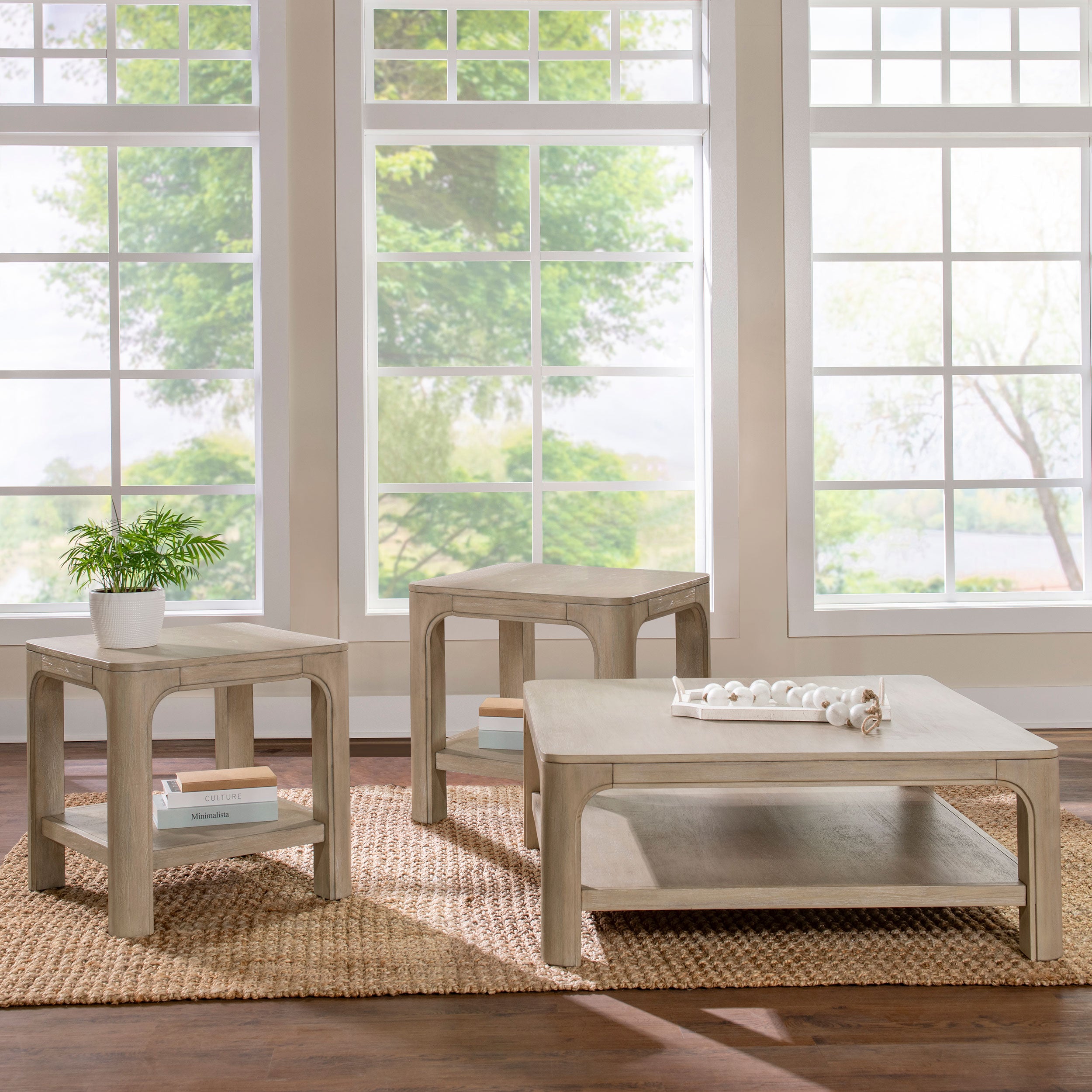 Solano 3-piece Square Coffee Table Set Weathered Mango — view 1