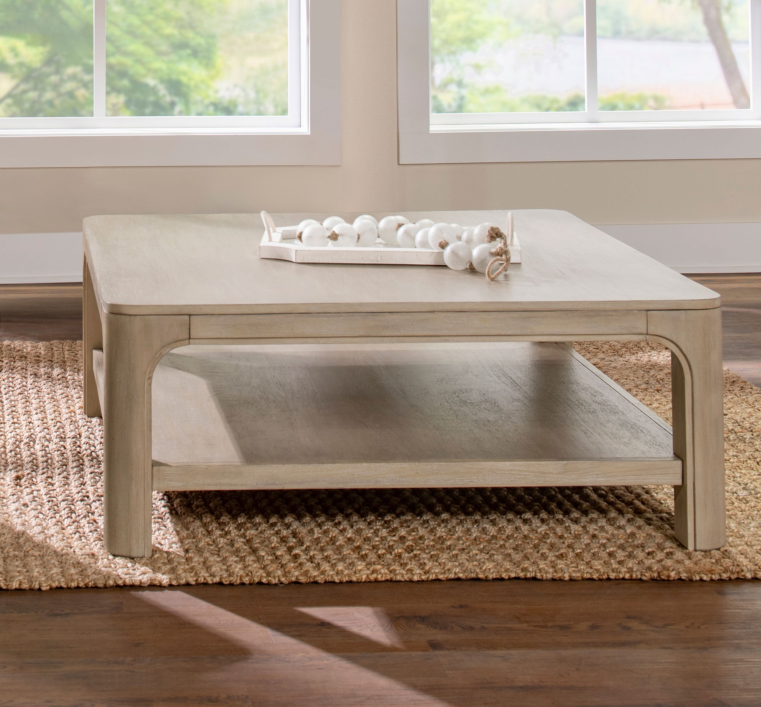 Solano Square Wood Cocktail Coffee Table Weathered Mango — view 2