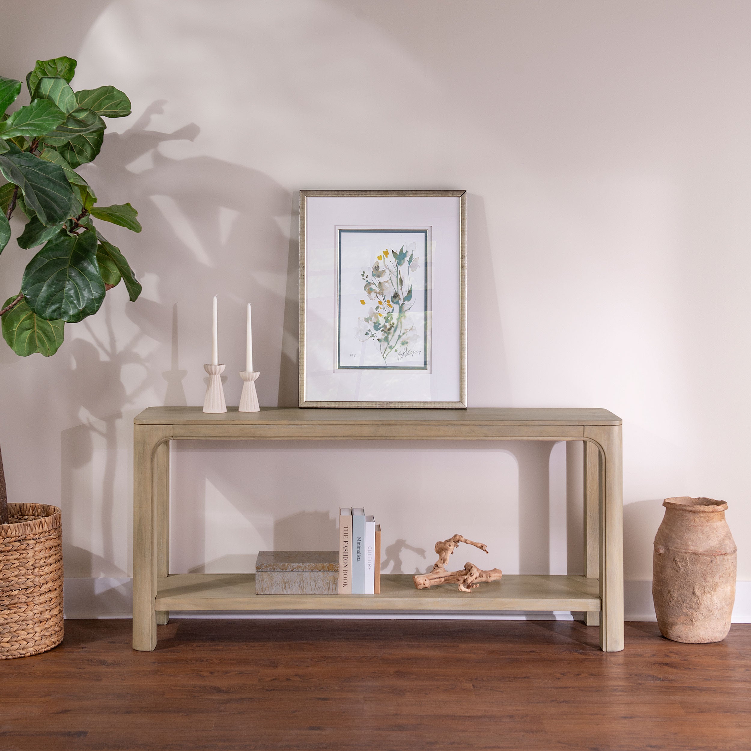 Solano 64-inch Entryway Console Sofa Table Weathered Mango — view 3