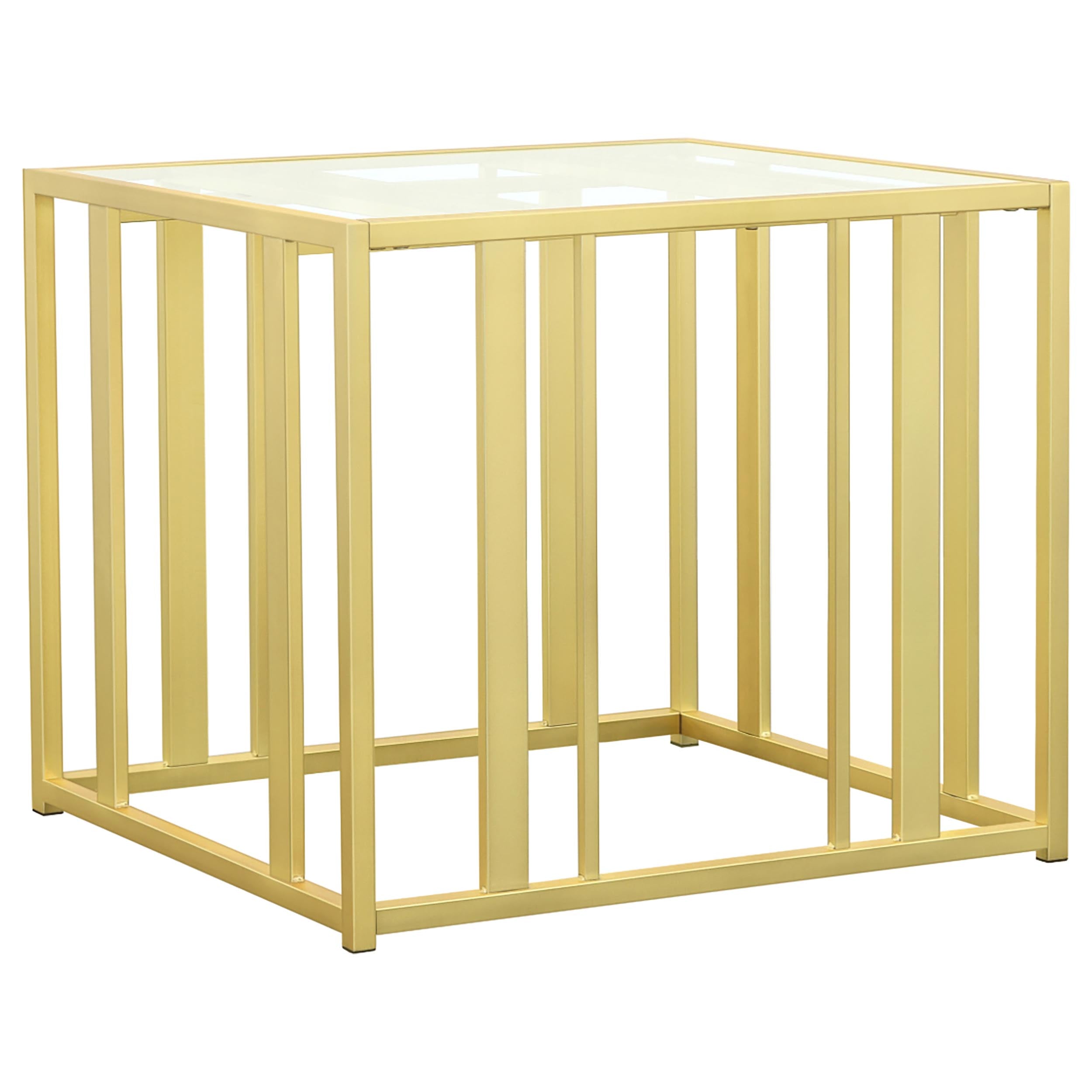 Adri 3-piece Coffee and End Table Set Matte Brass — view 3