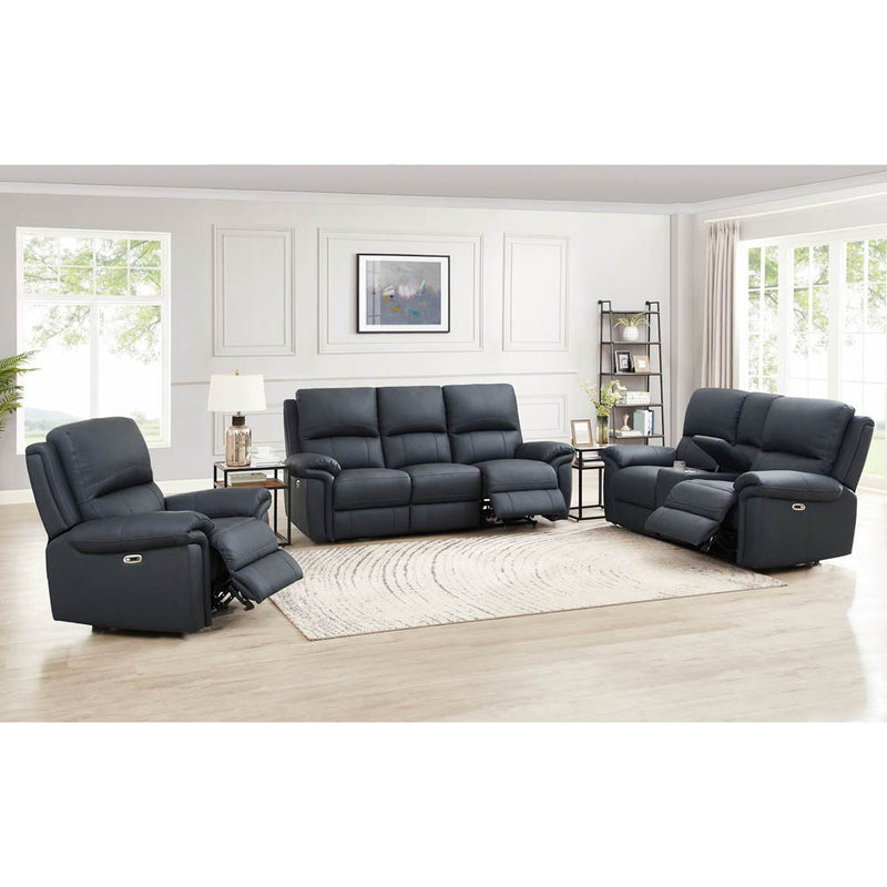 Monica - Power Zero Gravity Reclining Loveseat With Console - Gunmetal