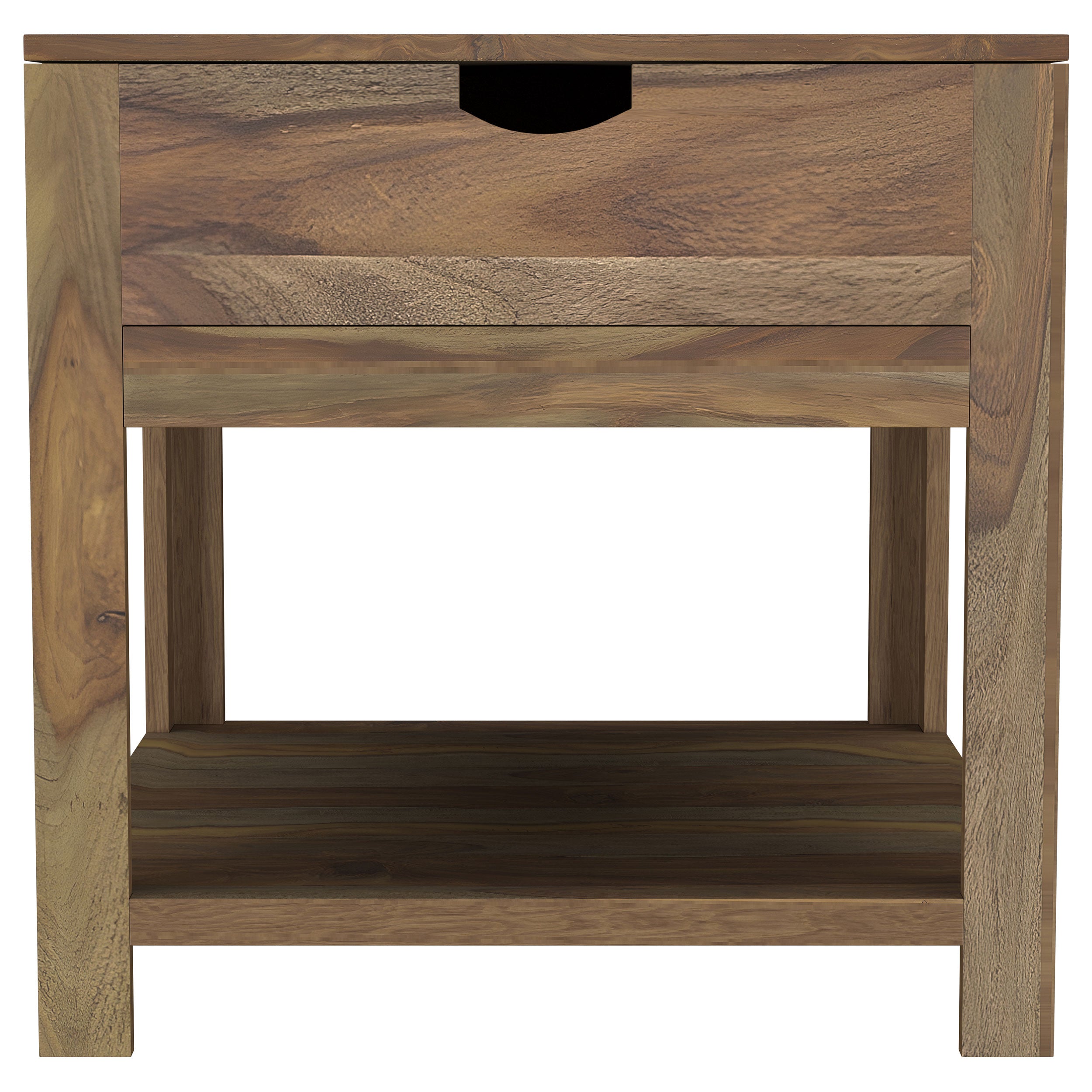 Esther 1-drawer Solid Wood Side End Table Natural Sheesham — view 3