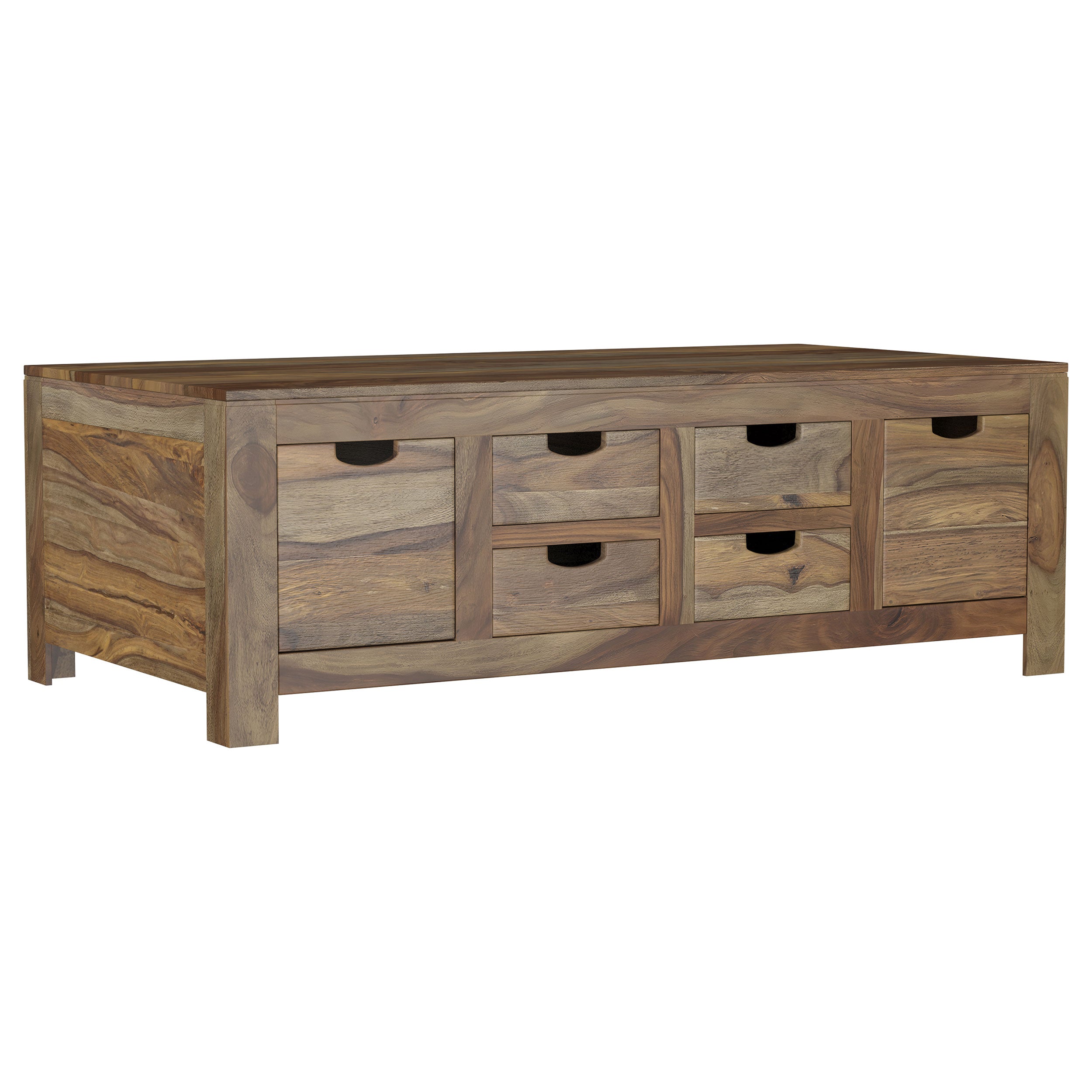 Esther 6-drawer Solid Wood Coffee Table Natural Sheesham — view 2