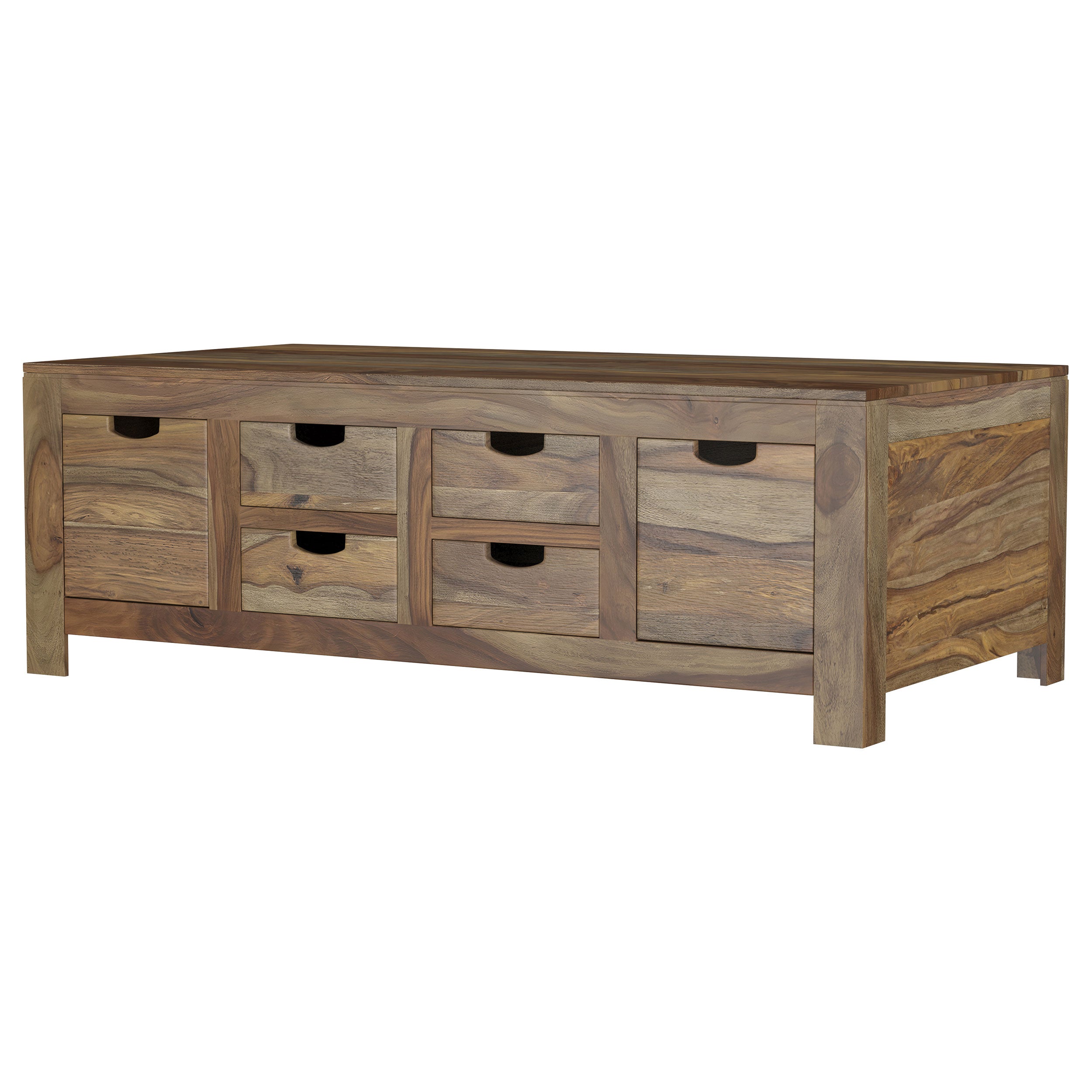 Esther 6-drawer Solid Wood Coffee Table Natural Sheesham — view 4