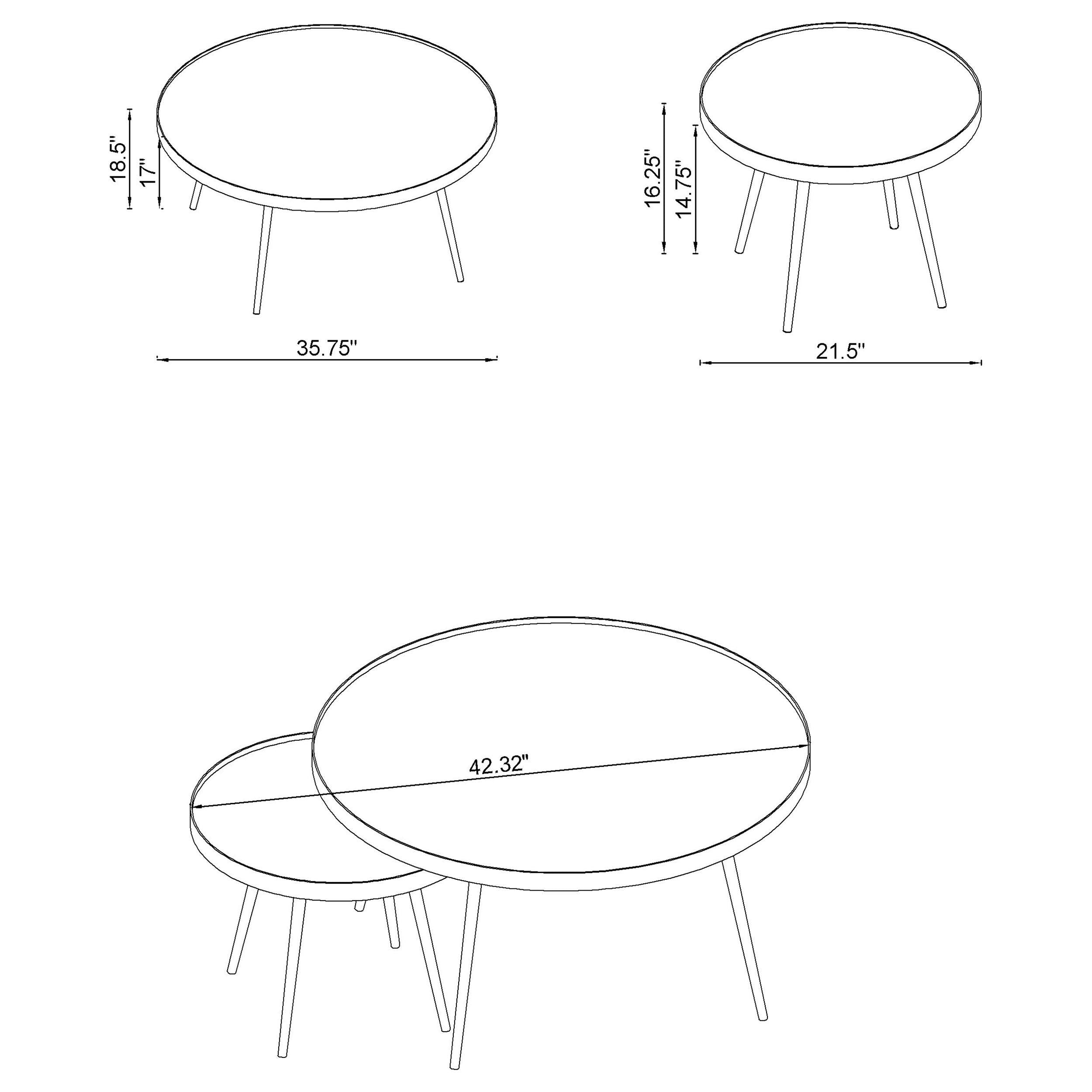 Kaelyn 4-piece Round Coffee and End Table Set Gold — view 6