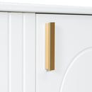 Classic Retro Bathroom Vanity With Sink, Door Shelf, Side Open Storage Frame