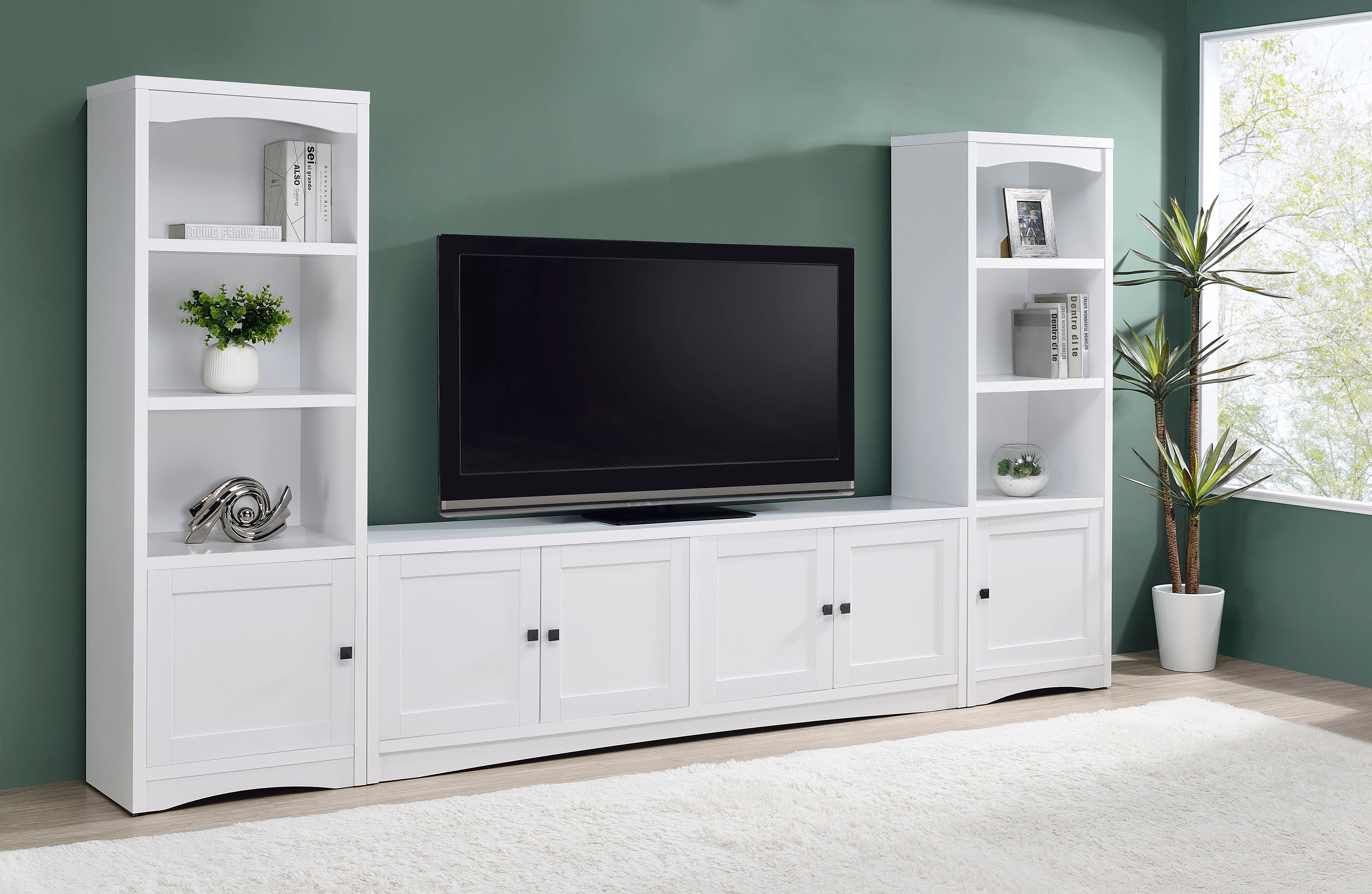 Laughlin 3-piece Entertainment Center TV Stand White — view 1