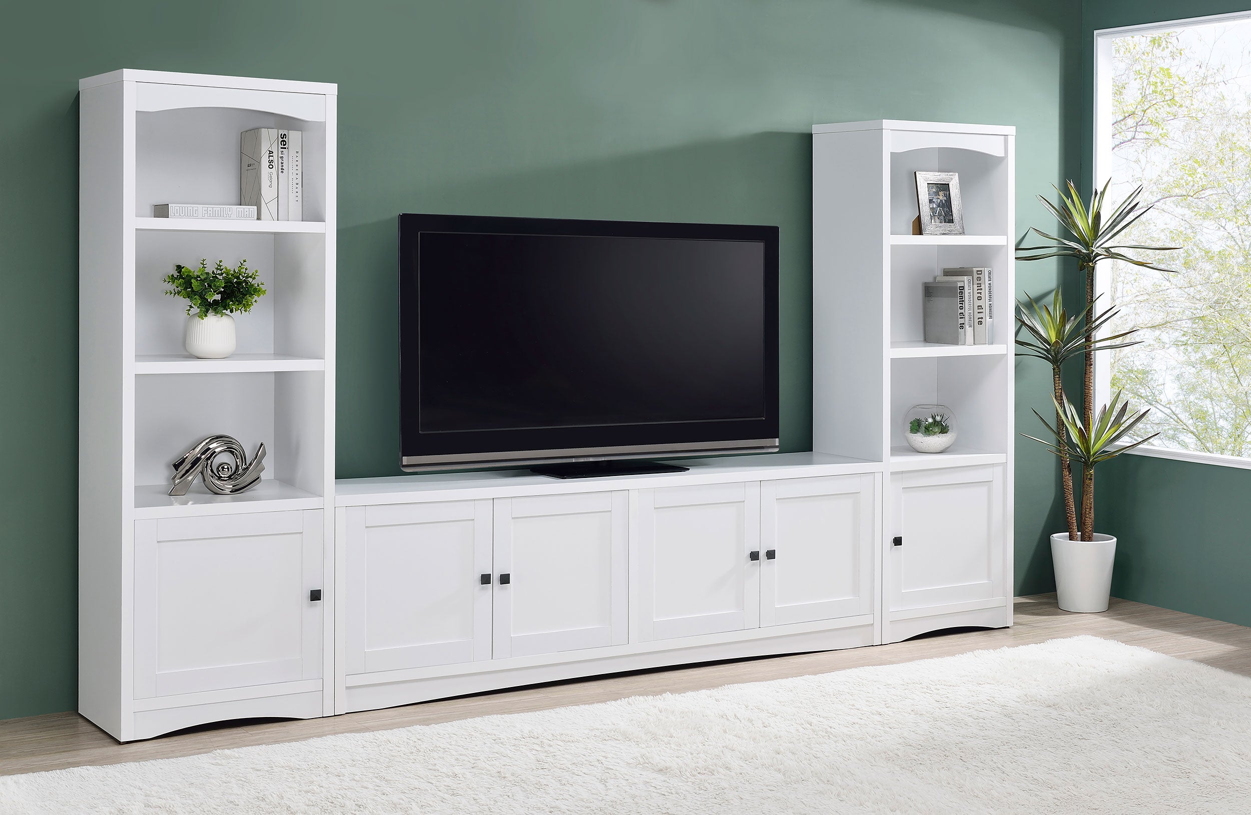 Laughlin 4-door Engineered Wood 78-inch TV Stand White — view 14