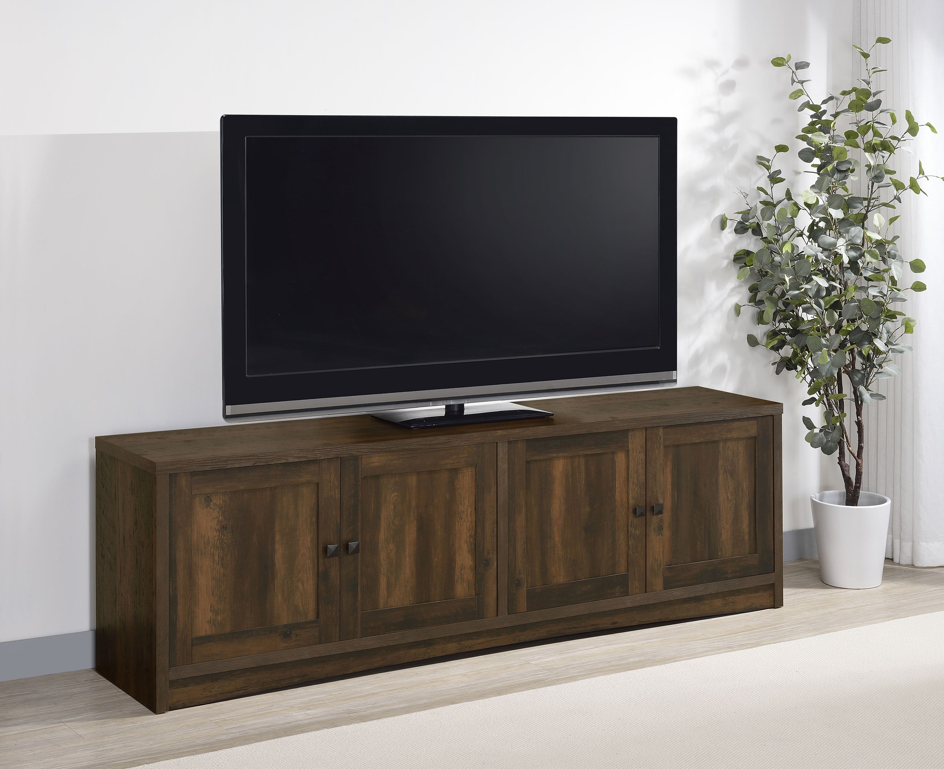 Laughlin 4-door Engineered Wood 78-inch TV Stand Dark Pine — view 2
