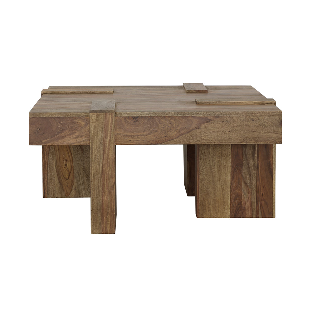 Samira Square Solid Wood Coffee Table Natural Sheesham — view 5
