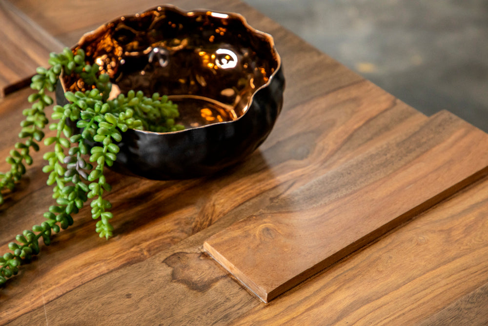 Samira Square Solid Wood Coffee Table Natural Sheesham — view 7