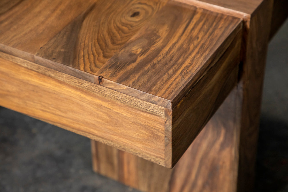 Samira Square Solid Wood Coffee Table Natural Sheesham — view 9
