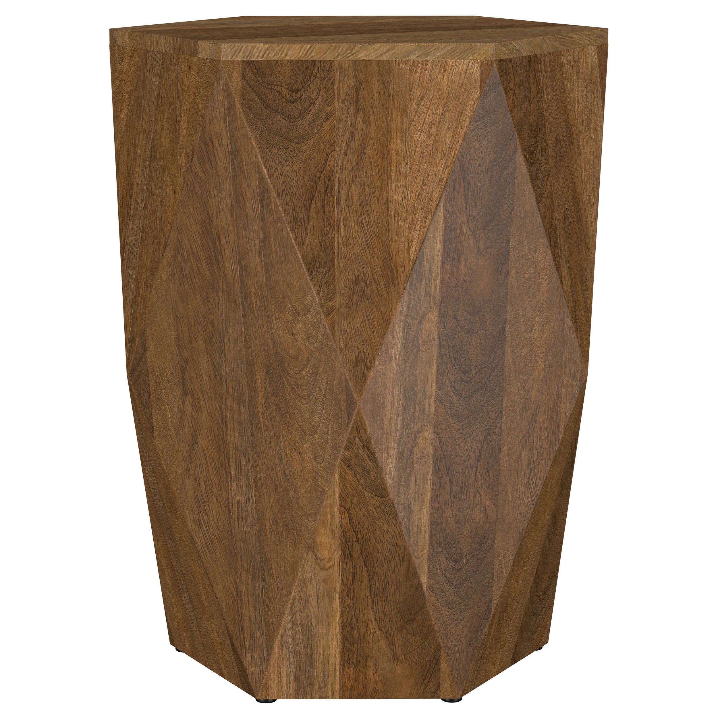 Zalika Hexagonal Solid Mango Wood End Table Natural — view 1
