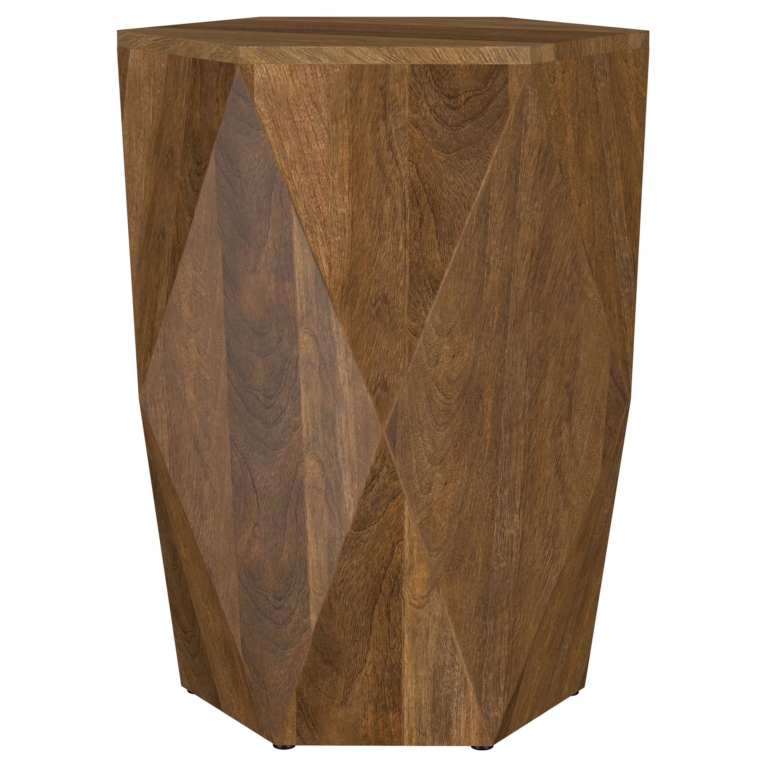 Zalika Hexagonal Solid Mango Wood End Table Natural — view 4
