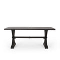 Modern Outdoor Dining Table With X Shaped Legs, Umbrella Hole