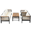4 Pieces Outdoor Sectional Sofa Set 5 Person Patio Seating Group Outdoor Conversation Set With Cushions And A Coffee Table For Patios