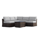 Wicker Sectional Sofa With Cushions And Table