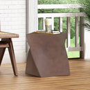 Outdoor Lightweight Concrete Side Table - Brown