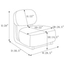 Duffie - Upholstered Armless Accent Chair - Camel