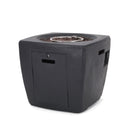 Outdoor Lightweight Concrete Square Fire Pit 40, 000 Btu With Built In Tank Storage - Dark Gray