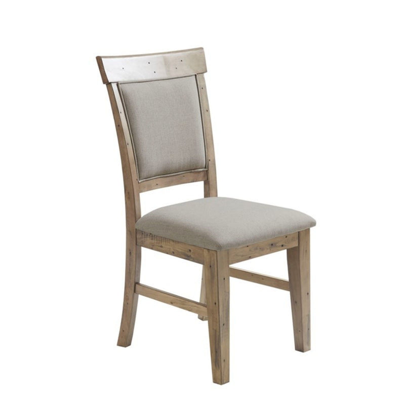 Dining Side Chair With Cushioned Seats And Backs (Set of 2) - Cream / Gray