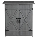 Outdoor Storage Shed With Lockable Door, Wooden Tool Storage Shed With Detachable Shelves & Pitch Roof