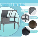 Tortoise Habitat Indoor & Outdoor Wooden Tortoise House With Detachable Legs Reptile Cage For Small Animals Non Leak Waterproof Tray - Gray