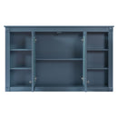 Wall-Mounted Mirror Cabinet With Adjustable Shelf And Open Shelves