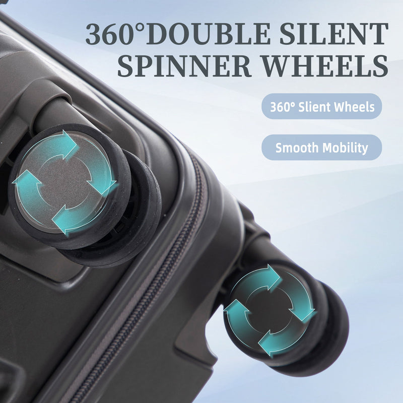 20" / 24" / 28" 3 Pieces / Set Spinner Wheel Luggage, Carry On Suitcase, Matching Color, TSA Combination Lock
