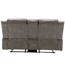 2 Seater Home Theater Recliner Manual Recliner Chair With A LED Light Strip Two Cup Holders And A Storage Box For Living Room