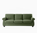 Soft Sofa, Upholstered 3 Seater Couch With High Density Foam, Loose Back Cushions And Turned Legs