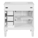 Bathroom Vanity With Ceramic Sink, 2 Doors 3 Drawers, Soft Close Design