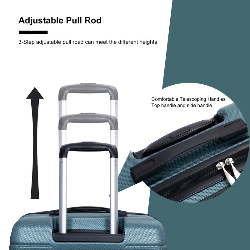 Expandable 3 Piece Luggage Sets Lightweight & Durable Suitcase, Spinner Wheels, Tsa Lock