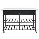 Emery - Kitchen Island - White Cultured Marble Top & Gray