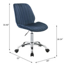 Muata - Office Chair - Twilight Blue Velvet & Chrome - Atlantic Fine Furniture Inc