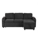 Convertible L Shaped Sofa Couch With Storage, Cup Holders, USB Ports