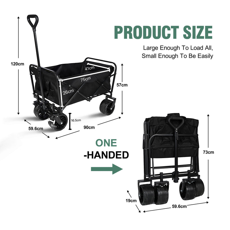 Wagons Carts Heavy Duty Foldable With Big Wheels