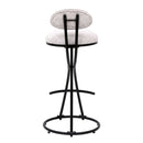 Round Print Bar Stools Upholstered Chairs For Kitchen (Set of 2)