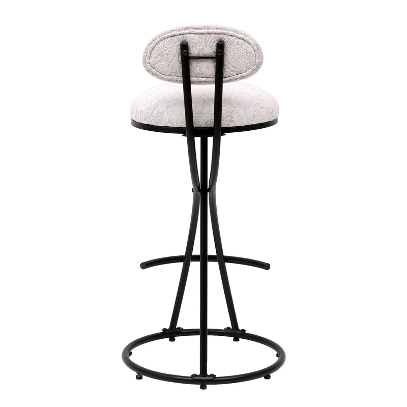Round Print Bar Stools Upholstered Chairs For Kitchen (Set of 2)