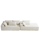 Modern Chenille Upholstered Sectional Sofa Couch Set With 6 Pillows,Free Combination