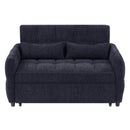 Loveseat Sofa Pull-Out Bed With Adjustable Backrest, 3 USB Ports And 2 Lumbar Pillows For Living Room