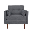 Enchantica - Upholstered Fabric Club Chair With Button Tufted And 2 Accent Pillows