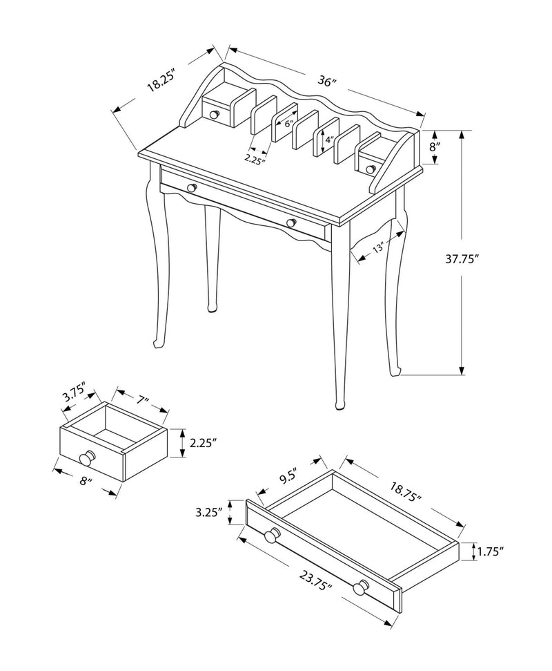 Computer Desk For Home Office, Laptop, Storage Drawers, Traditional