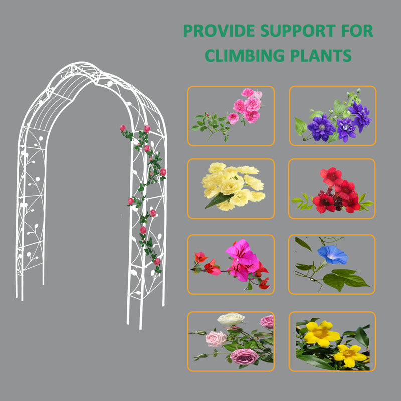 Metal Garden Arch Assemble Freely With 8 Styles Garden Arbor Trellis Climbing Plants Support Rose Arch