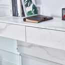 Environmental Protection Minimalist Dresser, Desk, Desktop Computer Desk, With Double Drawer Storage Space, Simple Home, Perfect For Various Styles - White