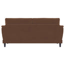 Selma - Velvet Upholstered Crescent Arm Sofa - Rust