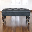 Buffalo - Leather Ottoman With Castor Legs