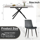 Modern Expandable Dining Table With Retractable Leaf With Chairs